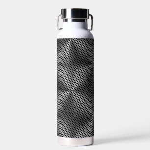 Polka Dots on Metal Plate 01x4 Black BG Water Bottle