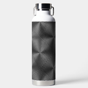 Polka Dots on Metal Plate 01x4 Black BG Water Bottle