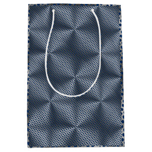 Polka Dots on Metal Plate 01x4 DBlue BG Medium Gift Bag