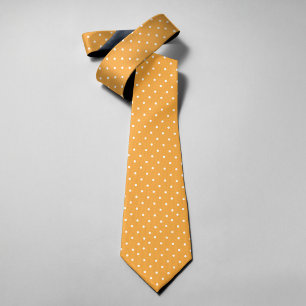 Polka Dots On Orange Background Groomsmen Tie
