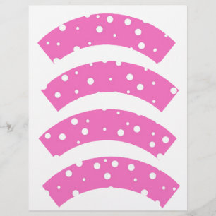 Polka Dots on Pink Background Cupcake Liners