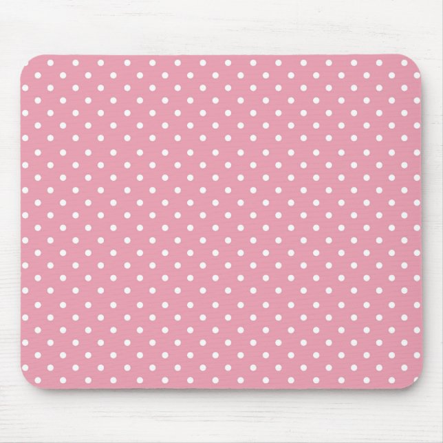 Polka Dots on Pink Mouse Mat (Front)