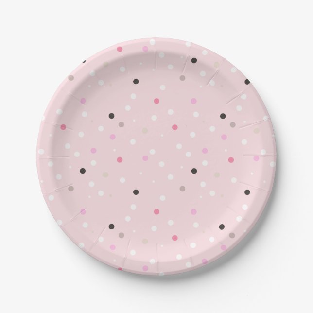 Polka Dots on Pink Paper Plate (Front)