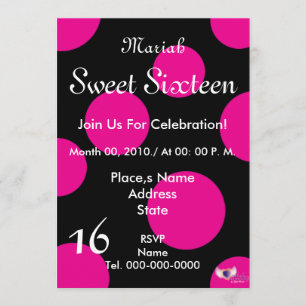 Polka Dots Paradise Sweet Sixteen- Customise Save The Date