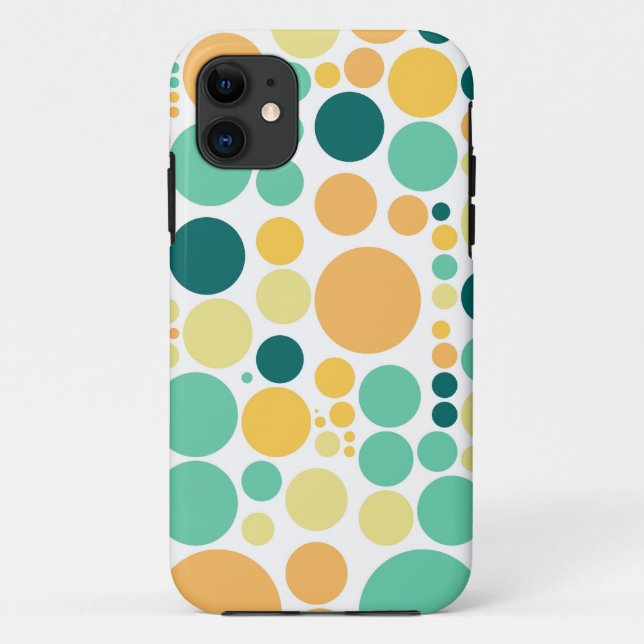 Polka Dots Pattern | Aqua Yellow Orange Case-Mate iPhone Case (Back)