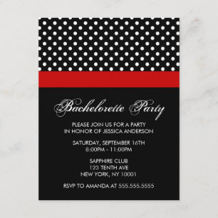 Polka Dots Pattern Bachelorette Party Invites