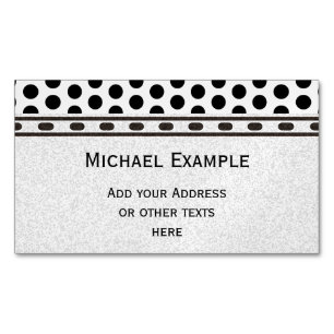 Polka Dots Pattern Black + your backgr. & ideas Magnetic Business Card