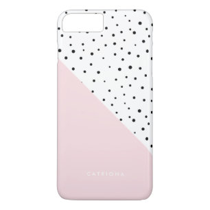 Polka Dots Pattern Blush Pink Abtract Personalised iPhone 8 Plus/7 Plus Case