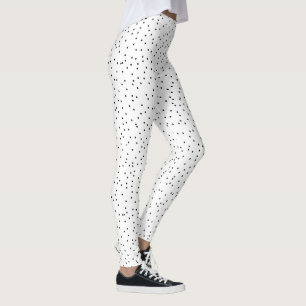 Polka Dots Pattern Christmas Holiday White Black Leggings