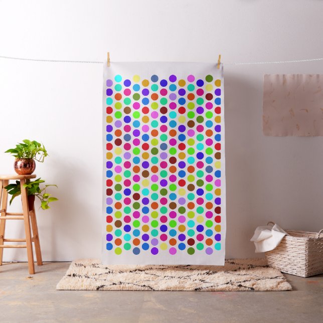 Polka Dots Pattern coloured + your backgr. & ideas Fabric (In Situ)
