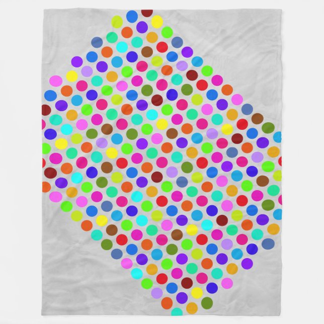 Polka Dots Pattern coloured + your backgr. & ideas Fleece Blanket (Front)
