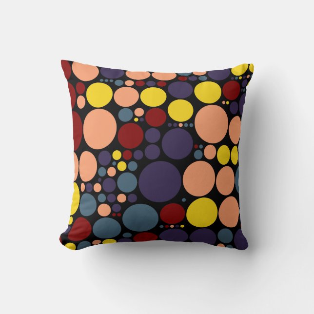 Polka dots pattern | Colourful retro Cushion (Front)