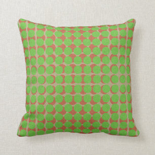 Polka Dots Pattern Green Red on any Colour Cushion