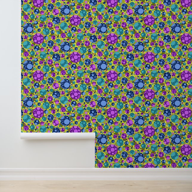 Polka Dots Pattern in Pink Blue Teal -  Wallpaper (Application)