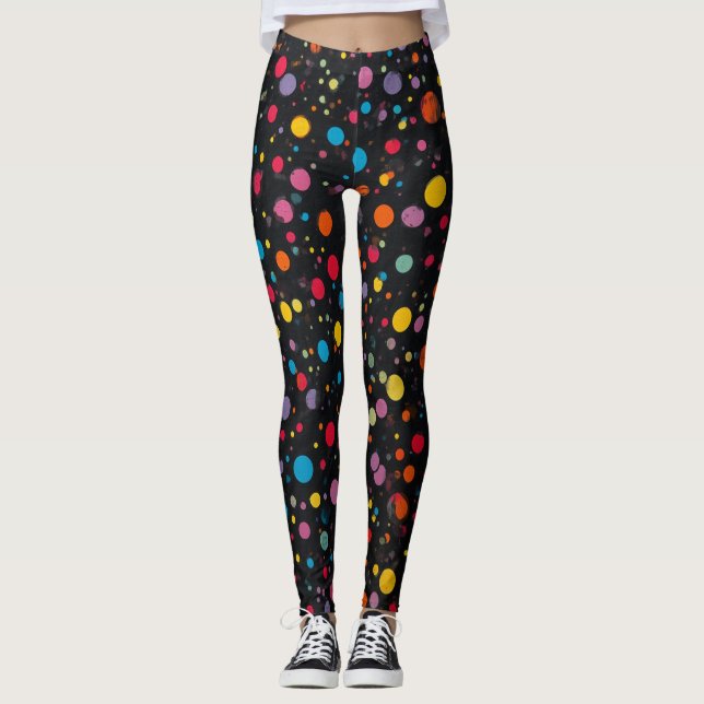 Polka Dots Pattern Leggings (Front)