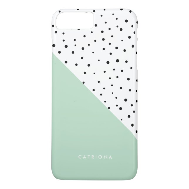 Polka Dots Pattern Mint Abtract Personalised Case-Mate iPhone Case (Back)