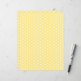 Polka Dots Pattern Pastel Yellow Scrapbook Paper