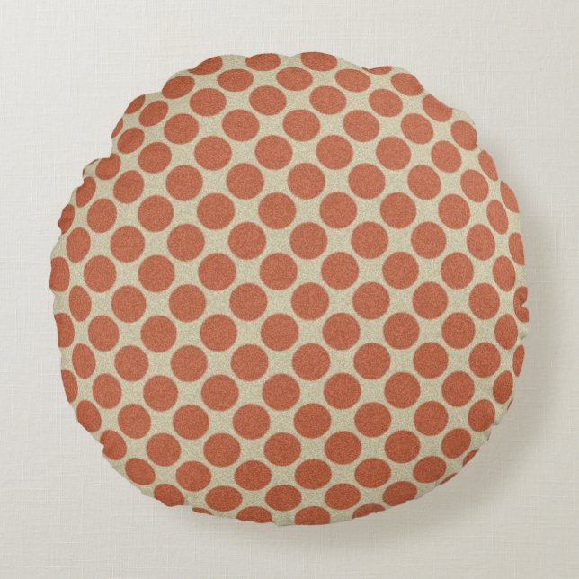 Polka Dots Pattern Red on any Colour Round Cushion (Front)