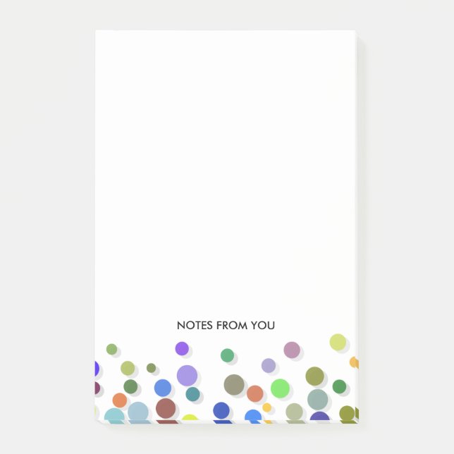 Polka Dots Pebbles Pattern Multi Colour Abstract Post-it Notes (Front)