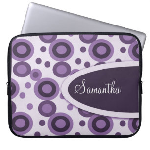 Polka Dots Personalised Laptop Sleeve:Lavender Sleeve