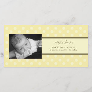 Polka Dots Photo Card Birth Announcement