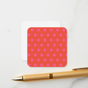 Polka Dots Pink and red Orange monogrammed Enclosure Card