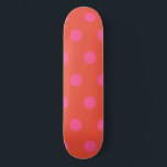 Polka Dots Pink and red Orange monogrammed Skateboard<br><div class="desc">Polka Dots in Pink and Orange These fun and colorful retro phone cases are sure to put a smile on your face. Add your own text to fully personalise this item. 
Fun stocking filler idea or great gift idea</div>