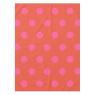 Polka Dots Pink and red Orange monogrammed Tablecloth