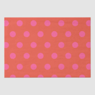 Polka Dots Pink and red Orange monogrammed Tissue Paper
