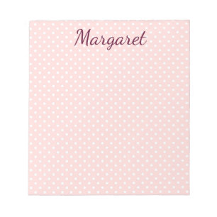 Polka Dots Pink and White Notepad