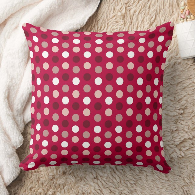 Polka Dots Pink Brown Pattern Cushion (Blanket)