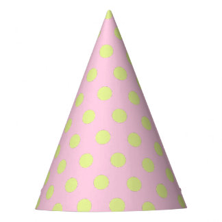 Polka Dots Pink Green Party Hat