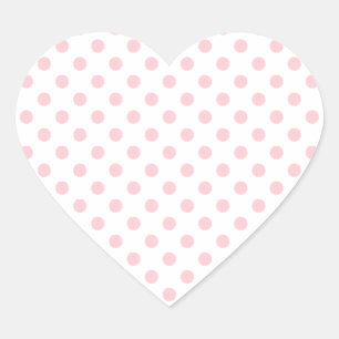 Polka Dots - Pink on White Heart Sticker