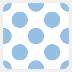 Polka Dots Placid Blue Square Sticker