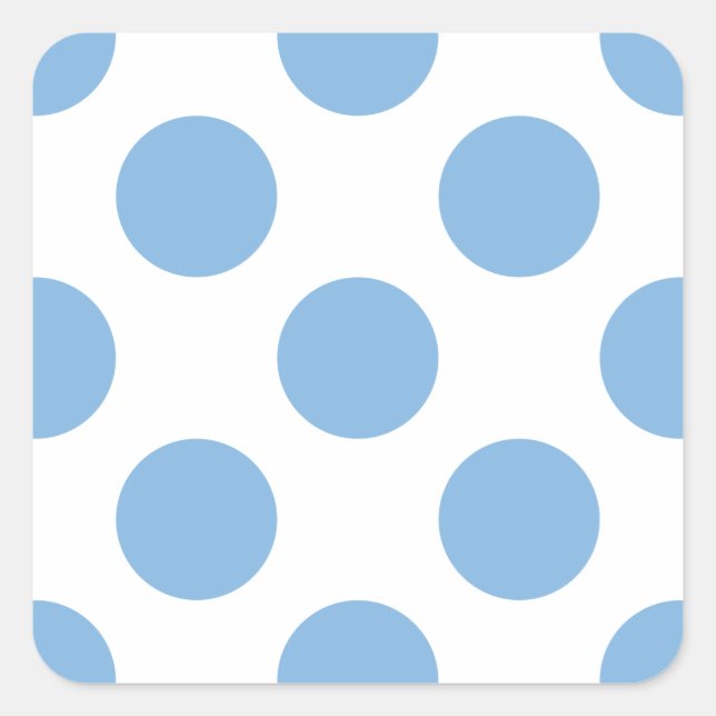 Polka Dots Placid Blue Square Sticker (Front)
