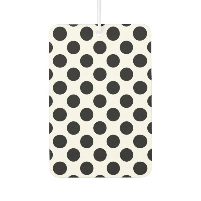 Polka Dots, Polka Dot Pattern, Black and White Car Air Freshener (Front)