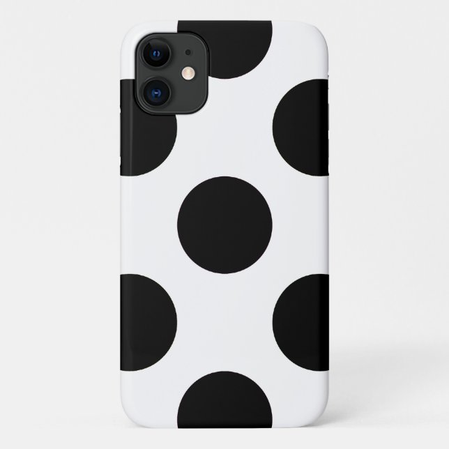 Polka Dots, Polka Dot Pattern, Black and White Case-Mate iPhone Case (Back)