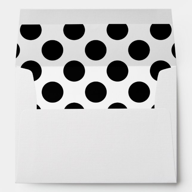 Polka Dots, Polka Dot Pattern, Black and White Envelope (Back (Bottom))