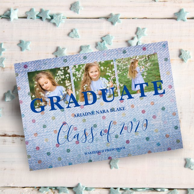 Polka Dots Pre-K Graduate 3 Photos Blue Jeans Effe (Creator Uploaded)