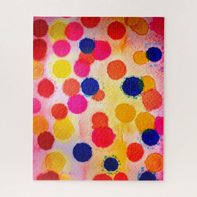 Polka dots rainbow waterclor jigsaw puzzle (Vertical)