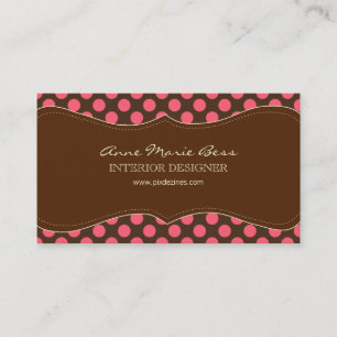 Polka Dots Raspberry Chocolate business cards