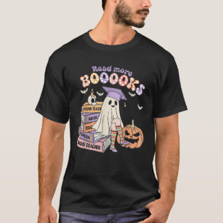 Polka Dots Read More Books Spooky Teacher Ghost  f T-Shirt