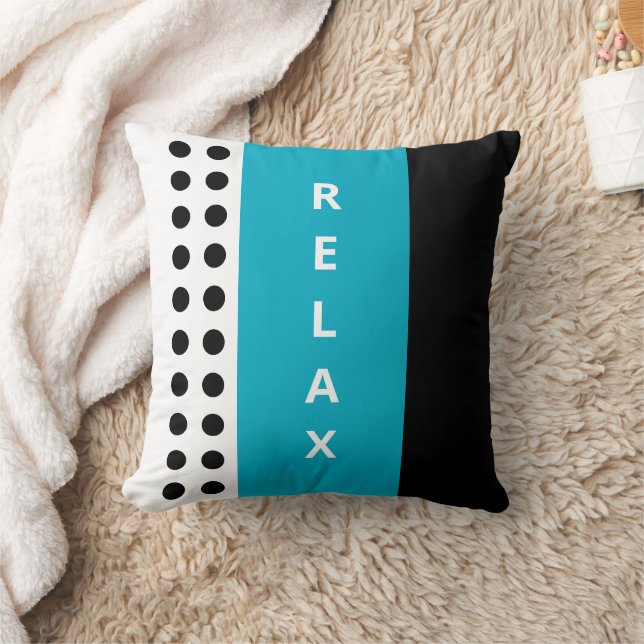 Polka dots relax black azure cushion (Blanket)