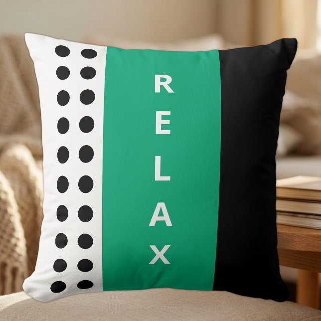 Polka dots relax black green cushion (Creator Uploaded)