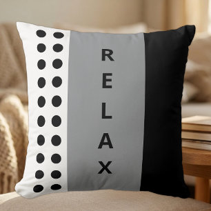 Polka dots relax black grey cushion