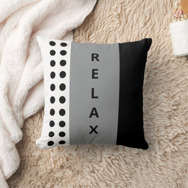 Polka dots relax black grey cushion (Blanket)