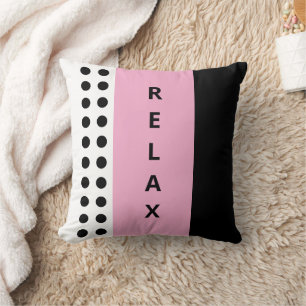 Polka dots relax black pink cushion