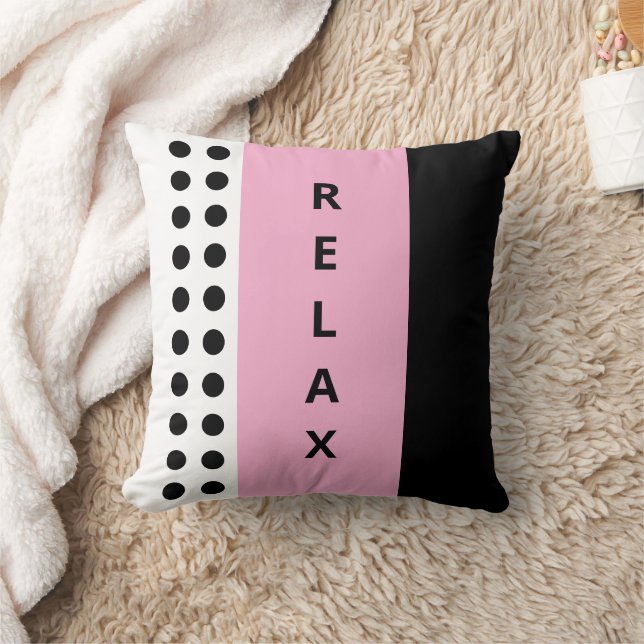 Polka dots relax black pink cushion (Blanket)