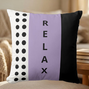 Polka dots relax black purple cushion