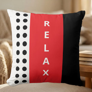 Polka dots relax black red cushion